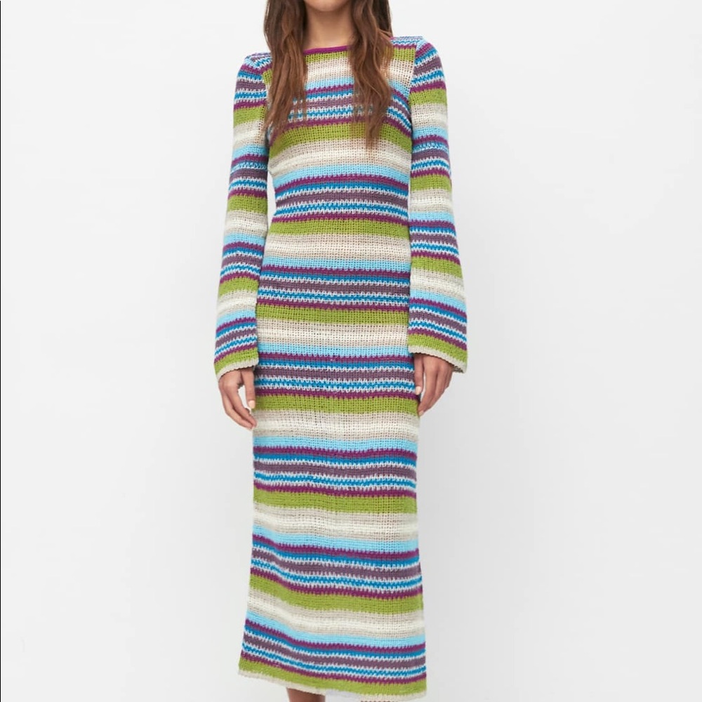 *Sold* Multicolored Open Back Crochet Maxi Dress
